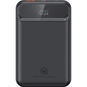 USAMS power bank US-CD214, 2x έξοδοι, wireless, 10000mAh, 20W, μαύρο