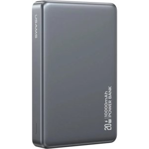 USAMS power bank CD242, magnetic wireless, USB-C έξοδος, 10000mAh, 20W, γκρι
