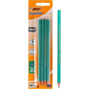BIC μολύβι γραφίτη 2168902762 Evolution, εξάγωνο, HB, πράσινο, 4τμχ