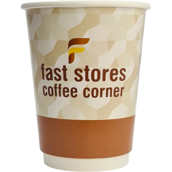 FAST STORES COFFEE CORNER χάρτινα ποτήρια καφέ, 8oz, χωρίς καπάκι, 20τμχ