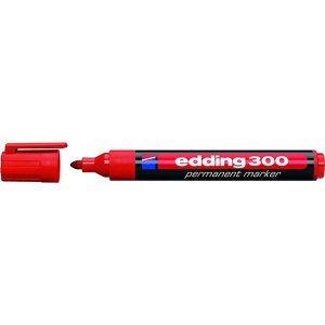 EDDING ανεξίτηλος μαρκαδόρος 300, 1.5-3mm, επαναγεμιζόμενος, κόκκινος
