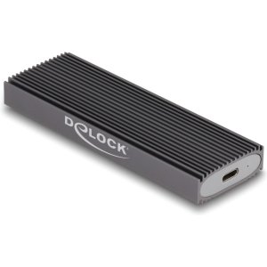 DELOCK θήκη για M.2 NVMe PCIe/SATA SSD 42019, tool free, 10Gbps, μαύρη