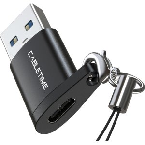 CABLETIME αντάπτορας USB-C σε USB CT-AMCF, 2.1A, 5Gbps, μαύρος