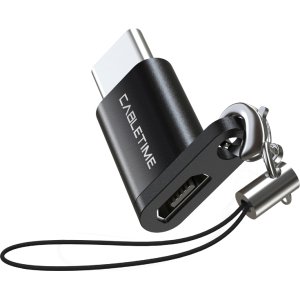 CABLETIME αντάπτορας USB Type-C σε USB Micro CMBF, μαύρος