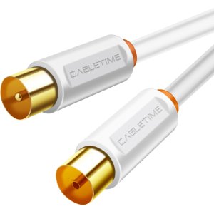CABLETIME καλώδιο κεραίας CT-AV101, 75 Ohm, 3m, λευκό