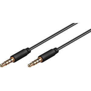 GOOBAY καλωδίου ήχου 3.5mm 63826, 4-pin, slim, CU, 1m, μαύρο