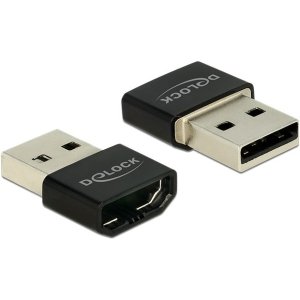 DELOCK αντάπτορας USB σε HDMI-A θηλυκό 65680, μαύρος