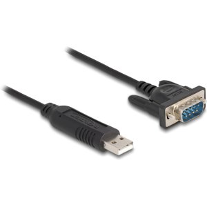 DELOCK καλώδιο USB σε RS-232 66461, 921.6Kbps, 50cm, μαύρο