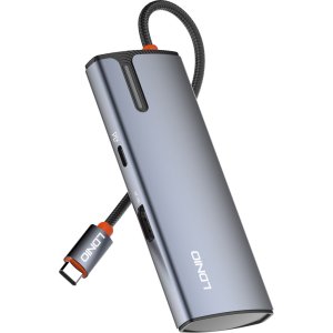 LDNIO docking station DS-15H, 5 θυρών, USB-C σύνδεση, 4K, 100W PD, γκρι