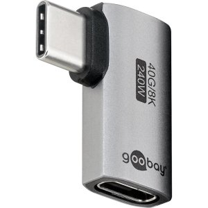 GOOBAY αντάπτορας USB-C 74441, γωνιακός 90°, USB4, 240W, 40Gbps, 8K, γκρι