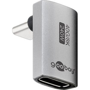 GOOBAY αντάπτορας USB-C 74442, γωνιακός 90°, USB4, 240W, 40Gbps, 8K, γκρι