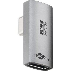 GOOBAY αντάπτορας USB-C 74443, γωνιακός 90°, USB4, 240W, 40Gbps, 8K, γκρι