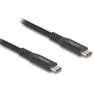 DELOCK καλώδιο USB-C 80023, 100W, 20 Gbps, 0.5m, USB4, E-Marker, μαύρο