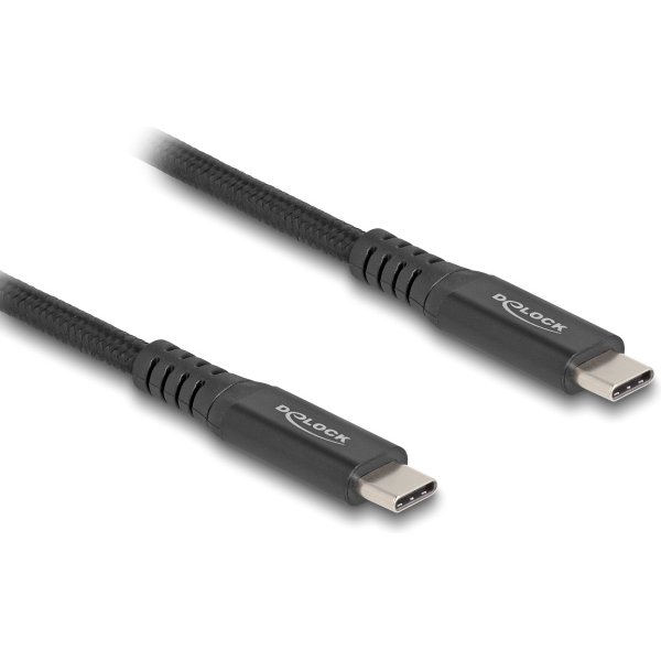 DELOCK καλώδιο USB-C 80024, 100W, 20 Gbps, 1m, USB4, E-Marker, μαύρο