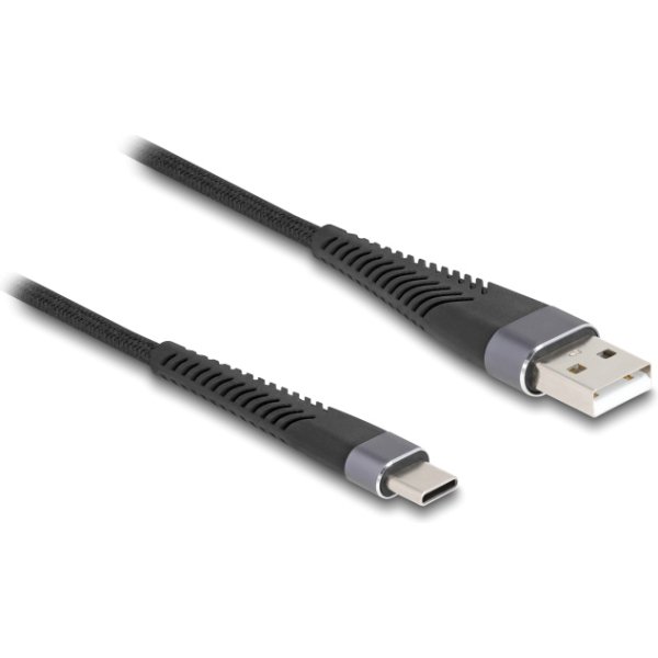DELOCK καλώδιο USB σε USB-C 81122, 60W, 480Mbps, 2m, μαύρο