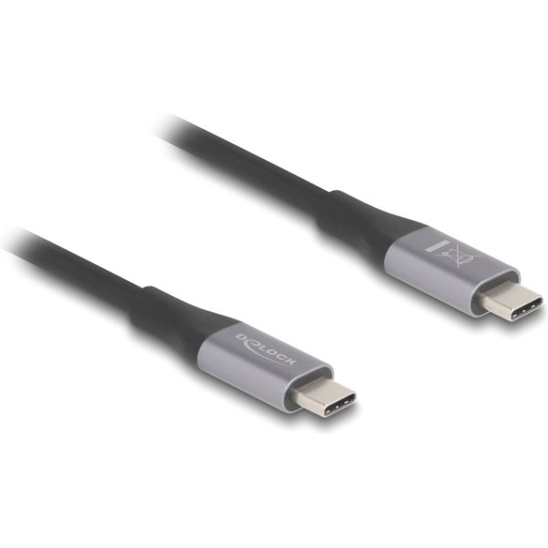 DELOCK καλώδιο USB-C 81191, 240W, 40 Gbps, 8K, 1m, E-Marker, μαύρο