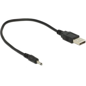 DELOCK καλώδιο USB σε DC 3.0 x 1.1mm 83793, 27cm, μαύρο