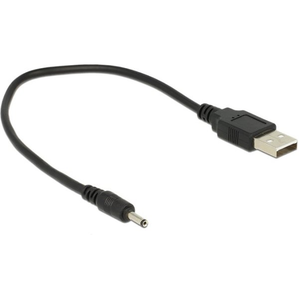 DELOCK καλώδιο USB σε DC 3.0 x 1.1mm 83793, 27cm, μαύρο