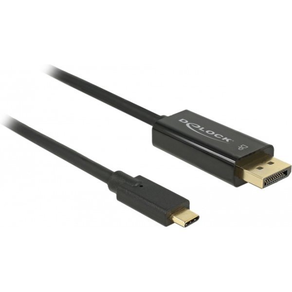 DELOCK καλώδιο USB-C σε DisplayPort 85255, DP Alt Mode, 4K, 1m, μαύρο