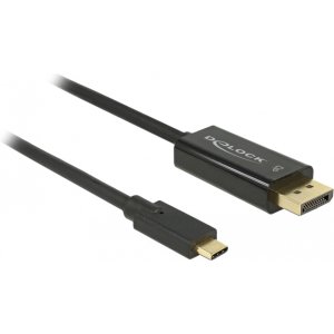DELOCK καλώδιο USB-C σε DisplayPort 85256, DP Alt Mode, 4K, 2m, μαύρο