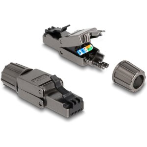 DELOCK βύσμα RJ45 CAT 8.1 STP 86514, tool-free, γκρι