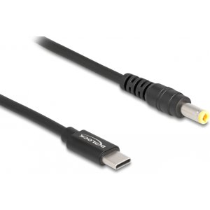 DELOCK καλώδιο τροφοδοσίας 87978, USB-C σε 5.5x2.5mm, 1.5m, μαύρο