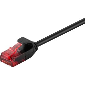 GOOBAY καλώδιο δικτύου 93714, CAT 6 U/UTP, slim, copper, 1m, μαύρο