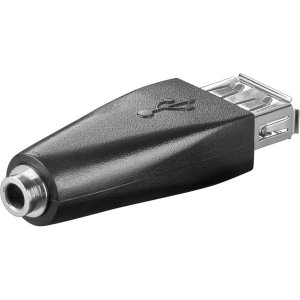 GOOBAY αντάπτορας USB θηλυκό σε 3.5mm θηλυκό 93982, μαύρο