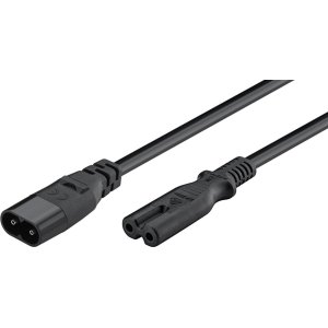 GOOBAY καλώδιο προέκτασης τροφοδοσίας 97201, 2x 0.75mm², 2m, μαύρο