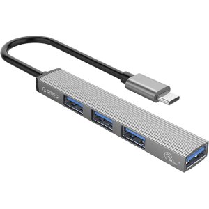 ORICO USB hub AH-13, 4x θυρών, USB 3.0, 5Gbps, USB-C σύνδεση, γκρι