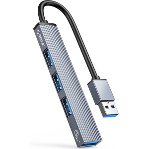 ORICO USB hub AH-A13, 4x θυρών, USB 3.0, 5Gbps, USB σύνδεση, γκρι