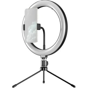 APEXEL φωτιστικό δαχτυλίδι LED APL-FL10JJ13Y με μίνι τρίποδα, Φ26cm