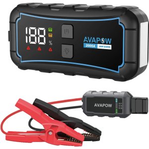 AVAPOW εκκινητής μπαταρίας αυτοκινήτου E5 Pro με φακό, 12V/2000A, 12000mAh