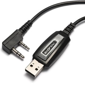 BAOFENG καλώδιο USB σε 2 pin BFG-CBL για προγραμματισμό πομποδεκτών, 1m, μαύρο
