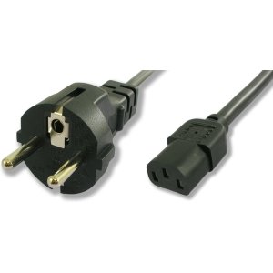 POWERTECH καλώδιο τροφοδοσίας Η/Υ & οθόνης P002, 3x0.75mm², 1.5m, μαύρο