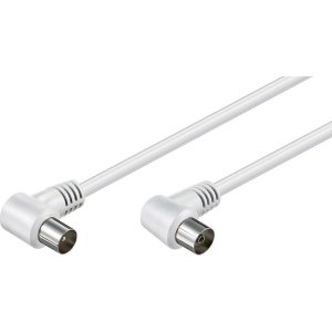POWERTECH καλώδιο κεραίας RF αρσενικό - RF θηλυκό CAB-V003, γωνιακό, λευκό, 1.5m
