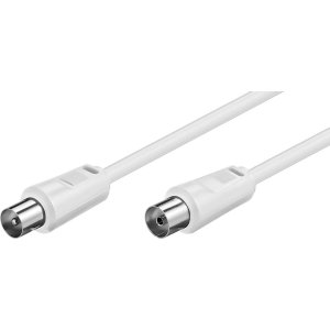 POWERTECH καλώδιο κεραίας RF αρσενικό - RF θηλυκό CAB-V017, λευκό, 5m