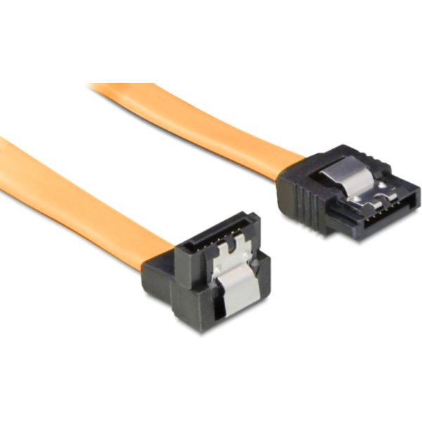 POWERTECH Καλώδιο SATA III 7pin σε 7pin 90° CAB-W026, Metal Clip, 0.35m