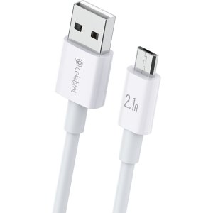 CELEBRAT καλώδιο Micro USB σε USB CB-24M, 2.1A, 1.2m, λευκό