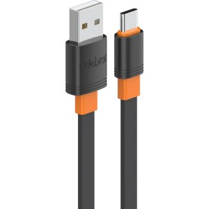 CELEBRAT καλώδιο USB-C σε USB CB-33C, flat, 3A, 1m, μαύρο