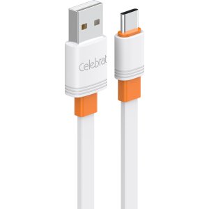 CELEBRAT καλώδιο USB-C σε USB CB-33C, flat, 3A, 1m, λευκό