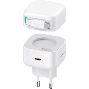 USAMS φορτιστής τοίχου US-CC202 με καλώδιο USB-C, USB-C, 35W GaN, λευκός