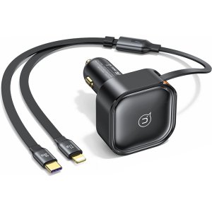 USAMS φορτιστής αυτοκινήτου US-CC219 καλώδιο USB-C/Lightning 30W, μαύρος