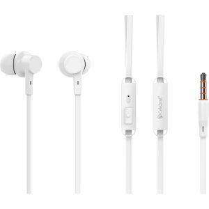 CELEBRAT earphones με μικρόφωνο G19, 3.5mm σύνδεση, Φ10mm, 1.2m, λευκά