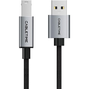 CABLETIME καλώδιο USB σε USB Type B CT-AMBM1, 480Mbps, 5m, μαύρο