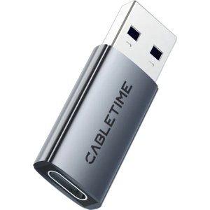 CABLETIME αντάπτορας USB-C σε USB CT-AMCF10-AG, 10Gbps, 3A, γκρι