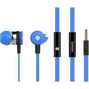 CELEBRAT earphones με μικρόφωνο D1, 3.5mm, Φ10mm, 1.2m flat, μπλε