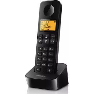 PHILIPS ασύρματο τηλέφωνο D2601B-34, με ελληνικό μενού, μαύρο