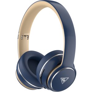 DOQAUS headphones DESIGN 3, ασύρματα & ενσύρματα, Φ40mm, 600mAh, μπλε