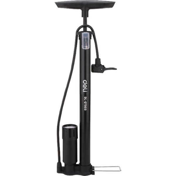 DELI τρόμπα χειρός DL-QT002 με μανόμετρο, 120PSI, μαύρη